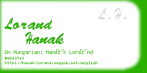 lorand hanak business card